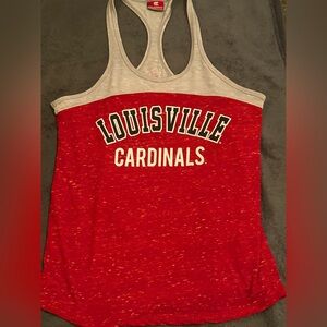 Women's Red and Gray Louisville Cardinals Tank Top
